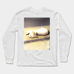 Sleeping White Kitten Long Sleeve T-Shirt